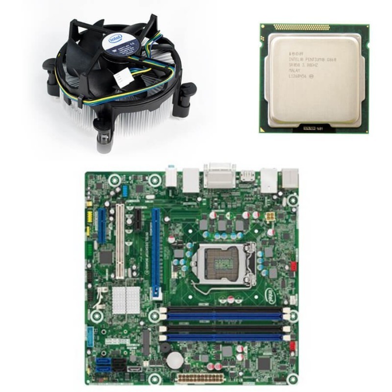 Kit placa de baza second hand Intel DQ77MK,  G860, Cooler
