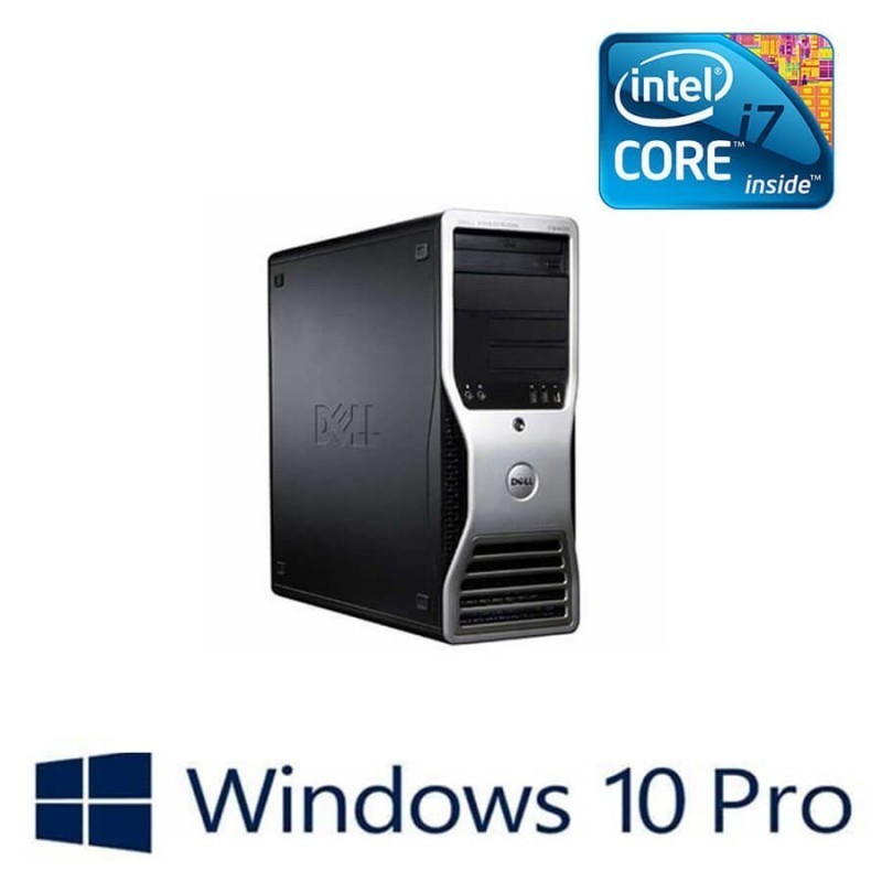 PC gaming refurbished Dell Precision T3500, Quad Core i7-950, ATI Radeon RX 480 Nitro 8GB, Win 10 Pro