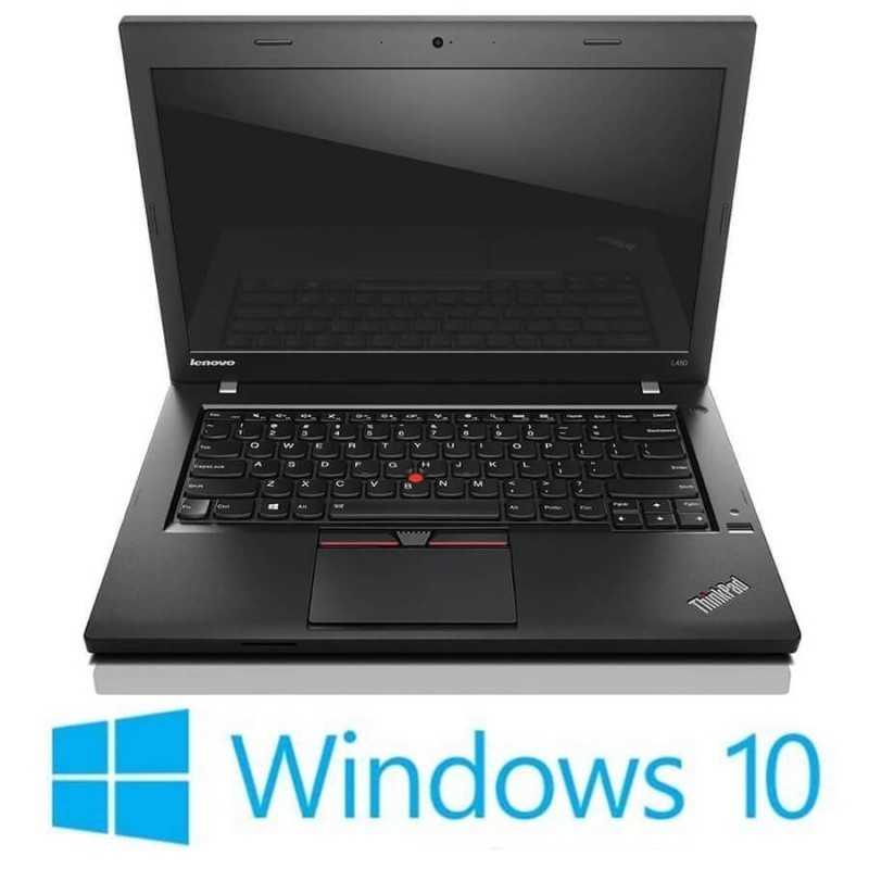 Laptop Refurbished Lenovo ThinkPad L450, i5-5200U, 500GB SSHD, Win 10 Home