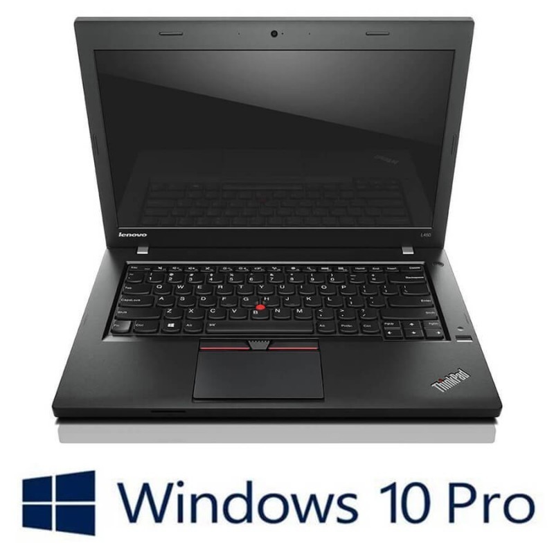 Laptop Refurbished Lenovo ThinkPad L450, i5-5200U, 500GB SSHD, Win 10 Pro