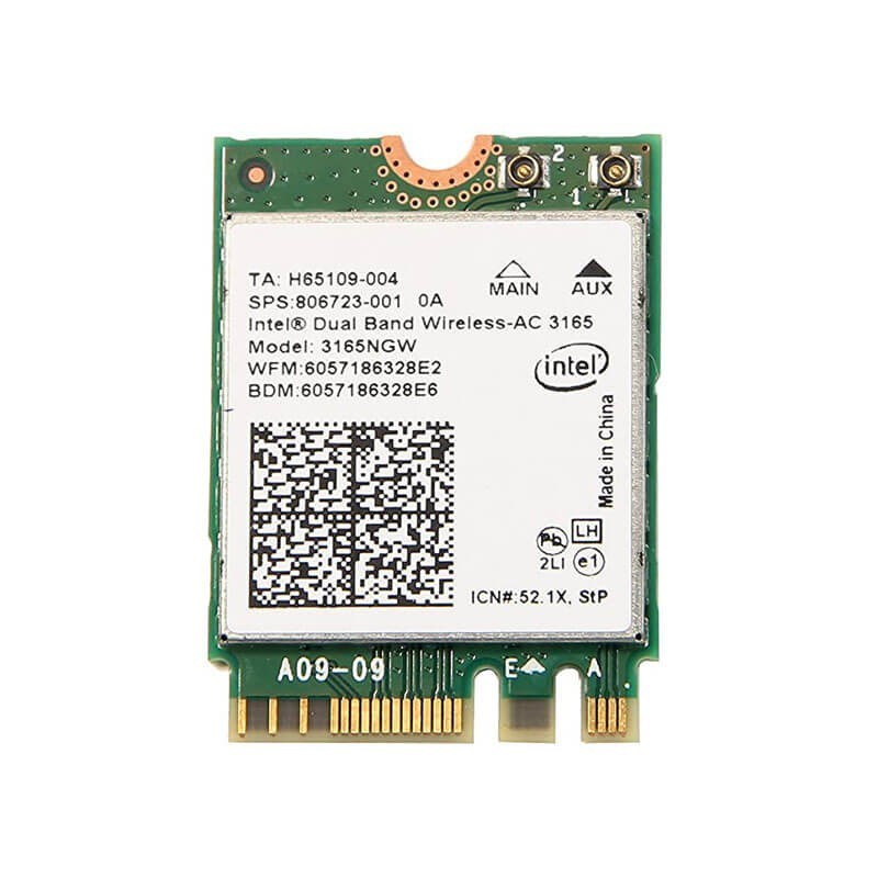 Placa Retea M.2 2230 Intel Dual Band Wireless-AC 3165, Bluetooth 4.2