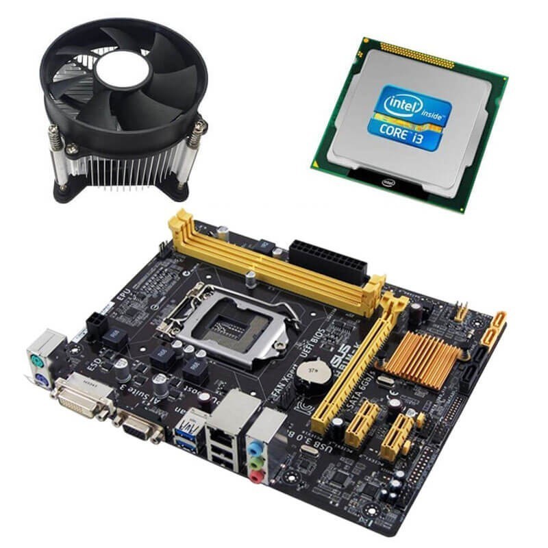 Kit Placa de Baza Refurbished ASUS H81M-K, Intel Core i3-4160, Cooler