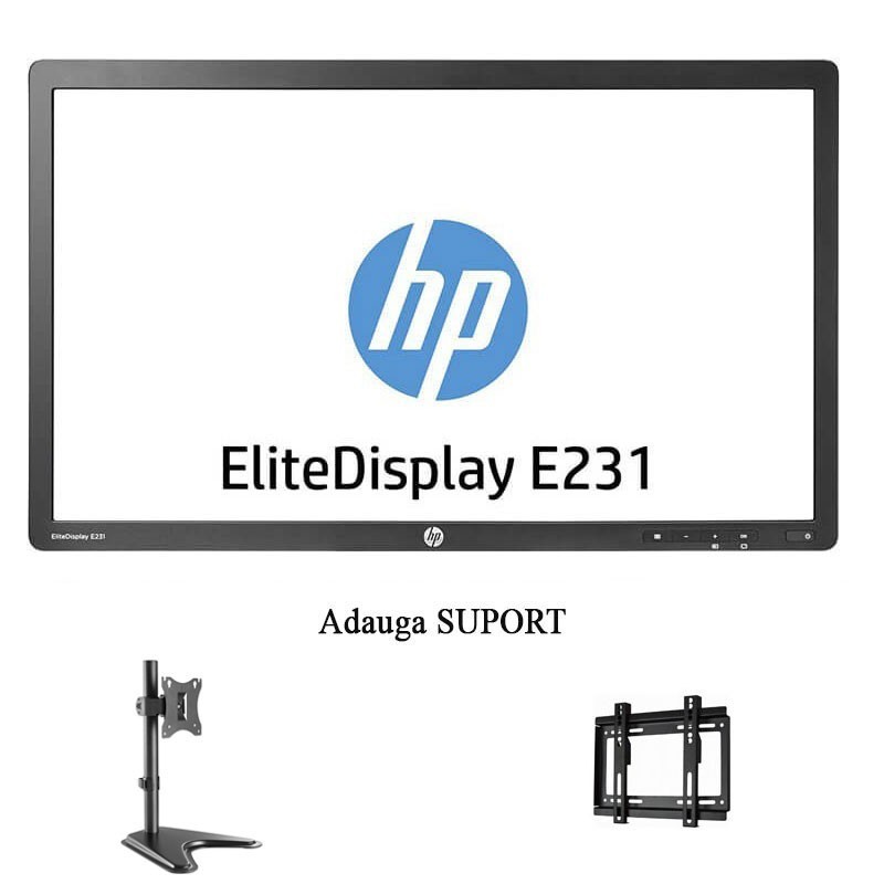 Monitoare LED Second Hand HP EliteDisplay E231, 23" Full HD, Grad A-, Fara Picior