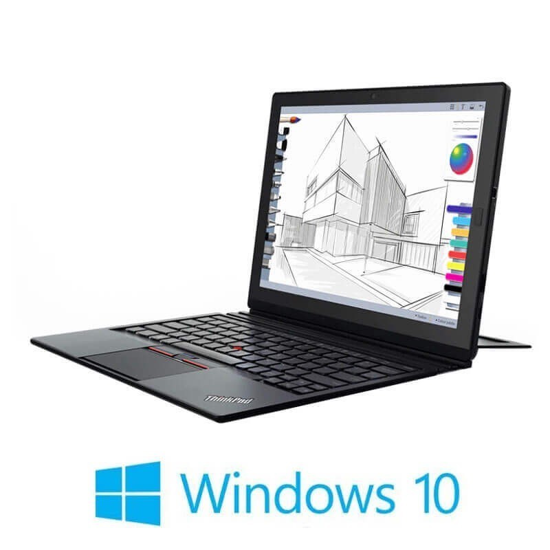Laptop 2 in 1 Lenovo ThinkPad X1 Gen 2, i5-7Y54, SSD, 2K, Webcam, Win 10 Home