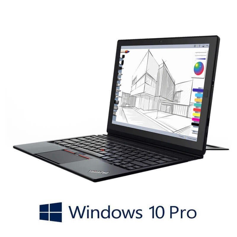 Laptop 2 in 1 Lenovo ThinkPad X1 Gen 2, i5-7Y54, SSD, 2K, Webcam, Win 10 Pro