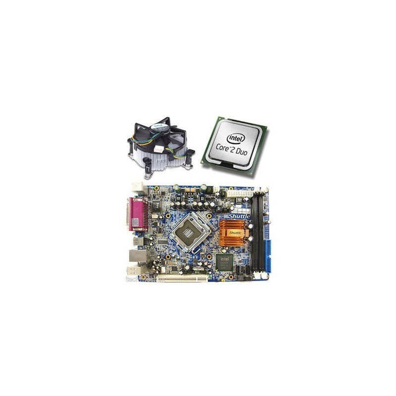 Placa de baza mini ITX Shuttle FM10, Core 2 Duo E7400, Cooler