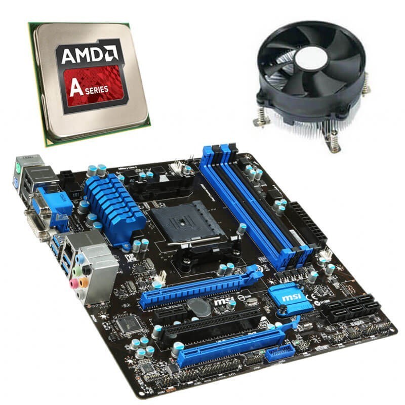 Kit Placa de Baza MSI A78M-E45, AMD Quad Core A8-6600K, Cooler