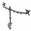 Suport birou 2 monitoare, Reglabil, Gri, VESA 100x100