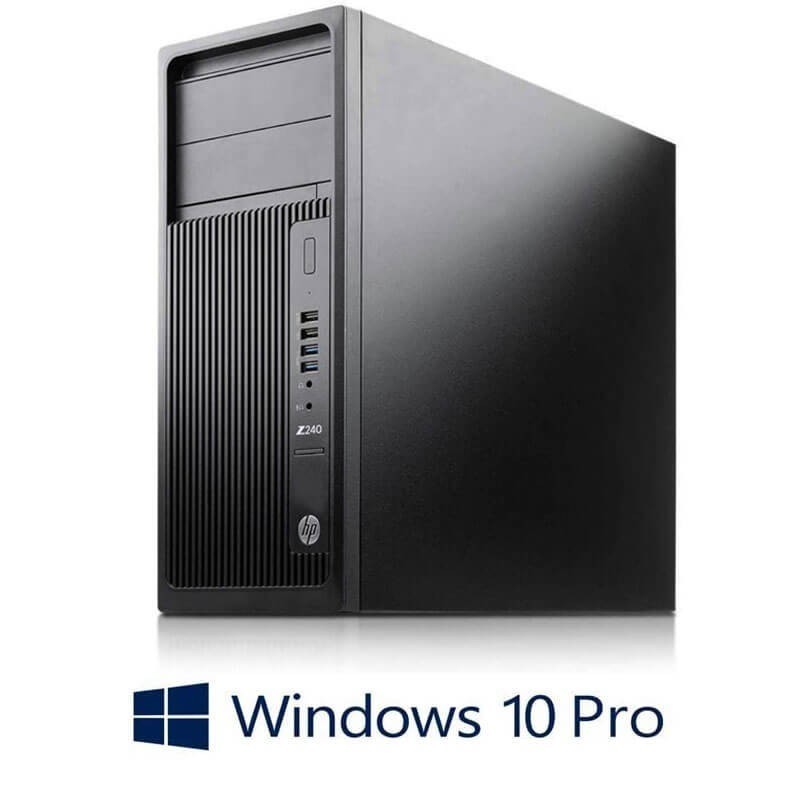 Workstation HP Z240 Tower, Xeon Quad Core E3-1245 v5, 256GB SSD, Win 10 Pro