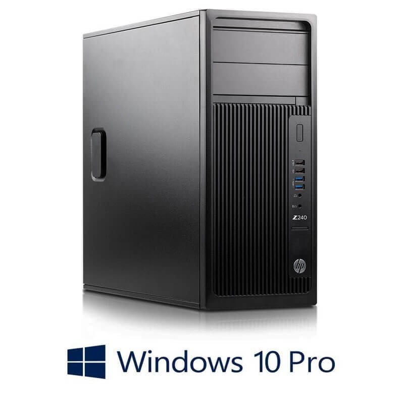 Workstation HP Z240 Tower, Quad Core i7-6700, 32GB, SSD, Quadro K620, Win 10 Pro