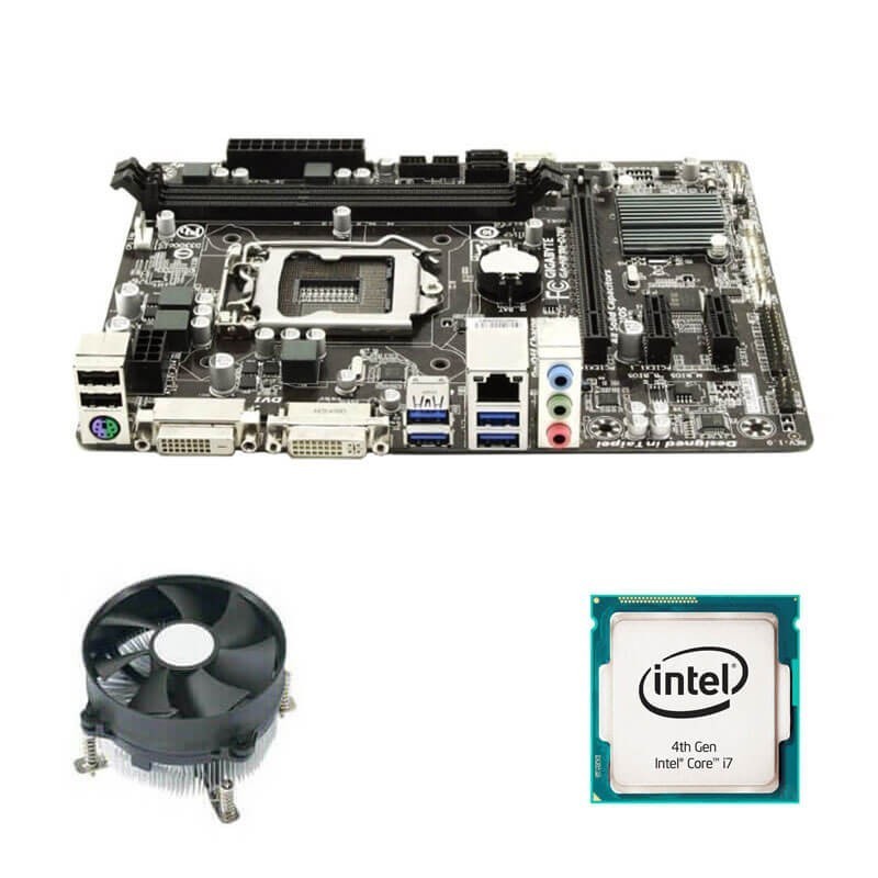 Kit Placa de Baza Gigabyte GA-H81M-D2W, Intel Quad Core i7-4770, Cooler
