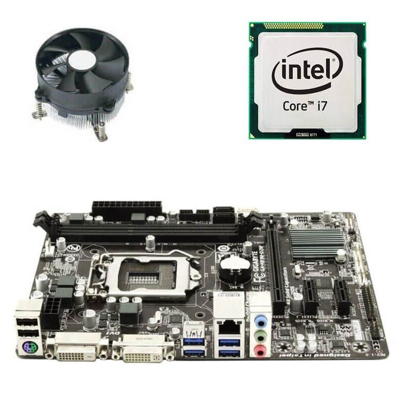 Kit Placa de Baza Gigabyte GA-H81M-D2W, Intel Quad Core i7-4790K, Cooler