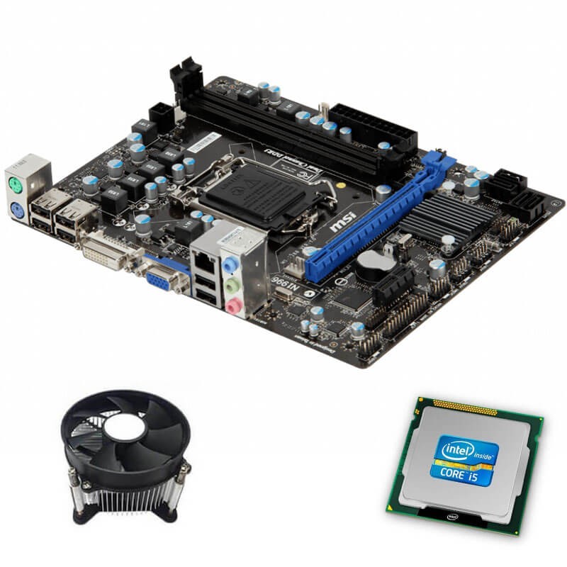 Kit Placa de Baza MSI H61M-P31/W8, Intel Quad Core i5-3470, Cooler