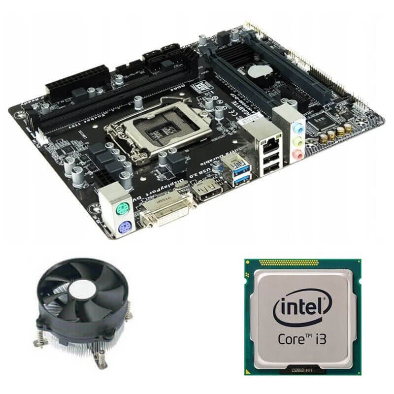 Kit Placa de Baza Gigabyte GA-H110M-D2P, Intel Core i3-6100T, Cooler