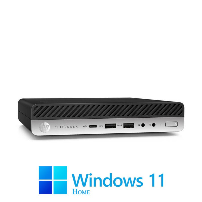 Mini PC HP EliteDesk 800 G4, Hexa Core i5-8500T, 16GB DDR4, SSD, Win 11 Home Mini PC HP EliteDesk 800 G4, Hexa Core i5-8500T, 16GB DDR4, SSD, Win 11 Home