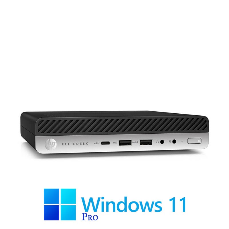 Mini PC HP EliteDesk 800 G4, Hexa Core i5-8500T, 16GB DDR4, SSD, Win 11 Pro Mini PC HP EliteDesk 800 G4, Hexa Core i5-8500T, 16GB DDR4, SSD, Win 11 Pro