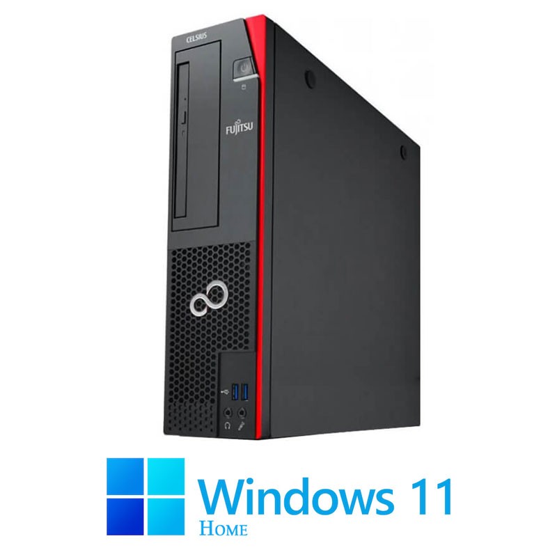 PC Fujitsu Celsius J580 SFF Intel I3-8100 RAM 8Go SSD 480Go W11 Wifi