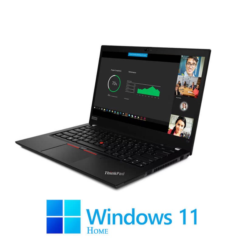 Laptop Lenovo T14 Gen 1, Quad Core i5-10210U, 256GB SSD, FHD IPS, Win 11 Home