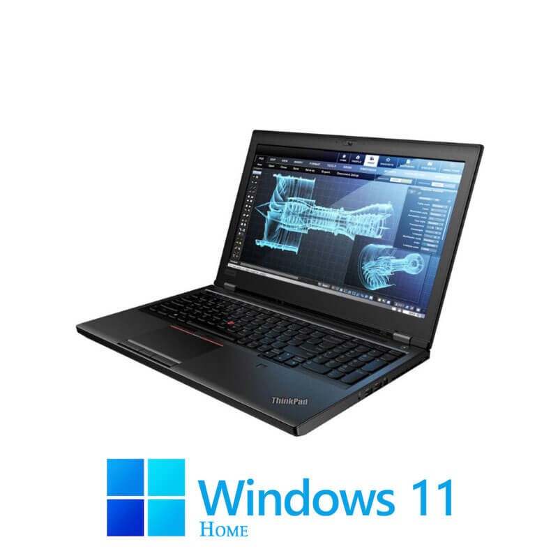 Laptop Lenovo P52, Hexa Core i7-8750H, 32GB DDR4, Quadro P1000, Win 11 Home
